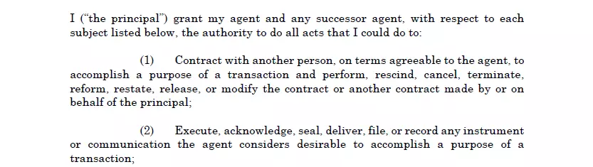part for rights and responsibilities of agent of a Maryland dpoa template