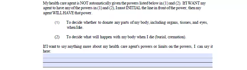 Part for information about donation and burial process of Minnesota medical power of attorney