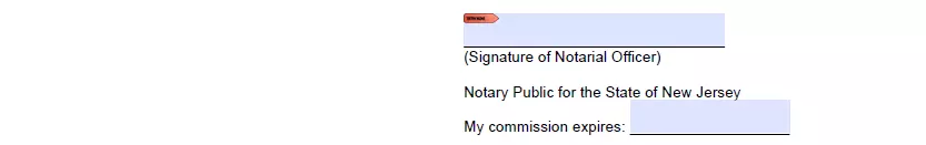 Notary signing part of New Jersey durable poa document