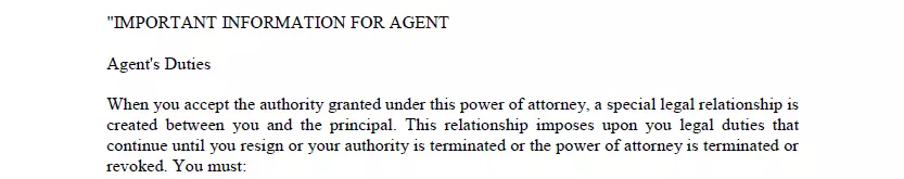 Information about agent duties part of North Carolina dpoa