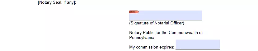 Notary signature part of Pennsylvania dpa template