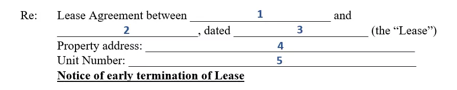 step 3 to filling out an early lease termination letter