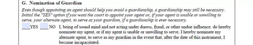 Part for nominating agent as guardian of Utah mpoa