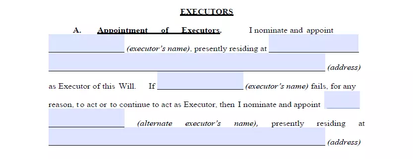 Choosing the executor part of Washington last will