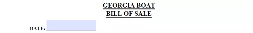 Creation date indication section of Georgia boat bill of sale