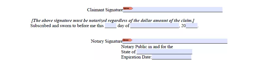 Signing part of Iowa small estate affidavit template