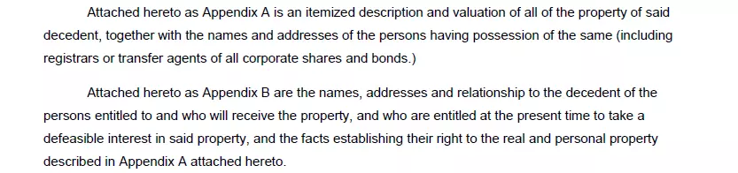 Part for information about attachments of a small estate affidavit template for Missouri