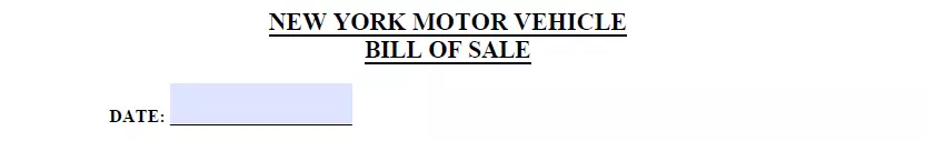 Free New York Vehicle Bill Of Sale Form Pdf Formspal