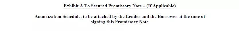 Schedule clarification section of Indiana promissory note form