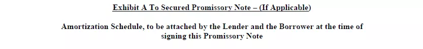 Amortization schedule part of Louisiana promissory note template