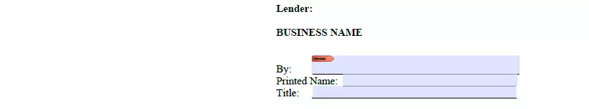 Signatures section of Missouri promissory note template