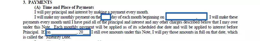 Timetable definition part of promissory note template for Virginia