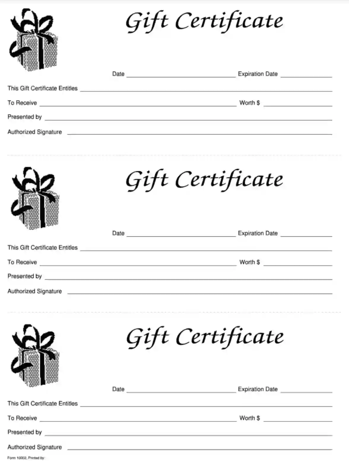 Gift Certificate Template Fill Out Printable PDF Forms Online