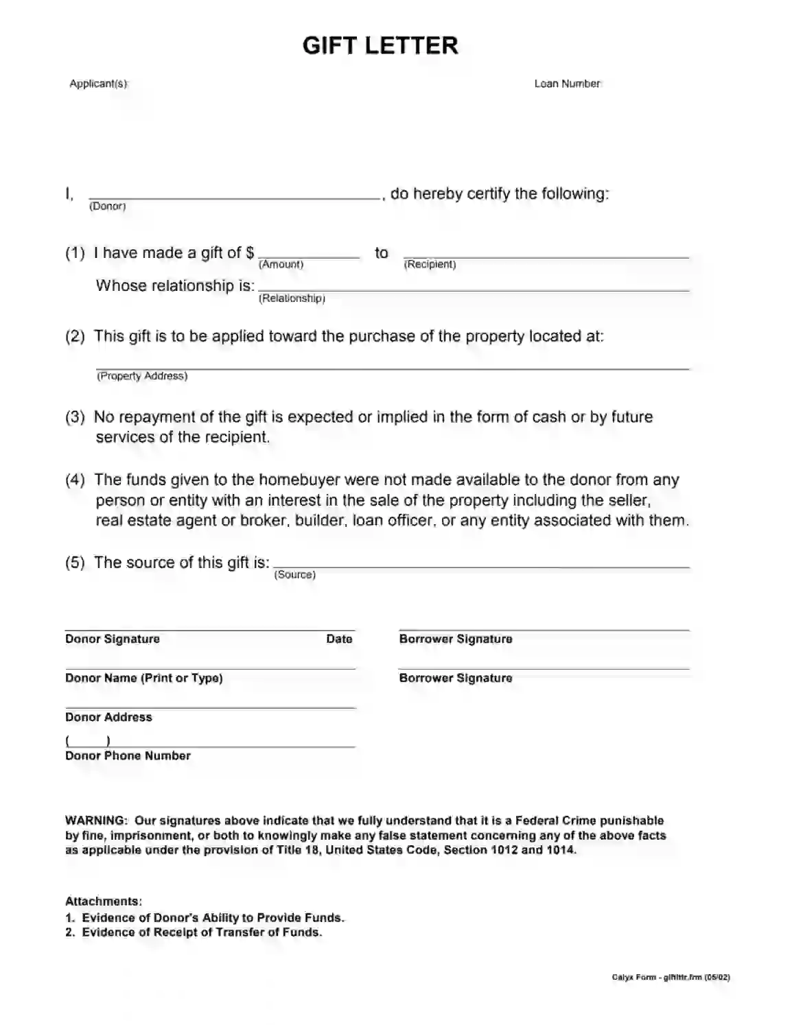 Gift Letter ≡ Fill Out Printable PDF Forms Online