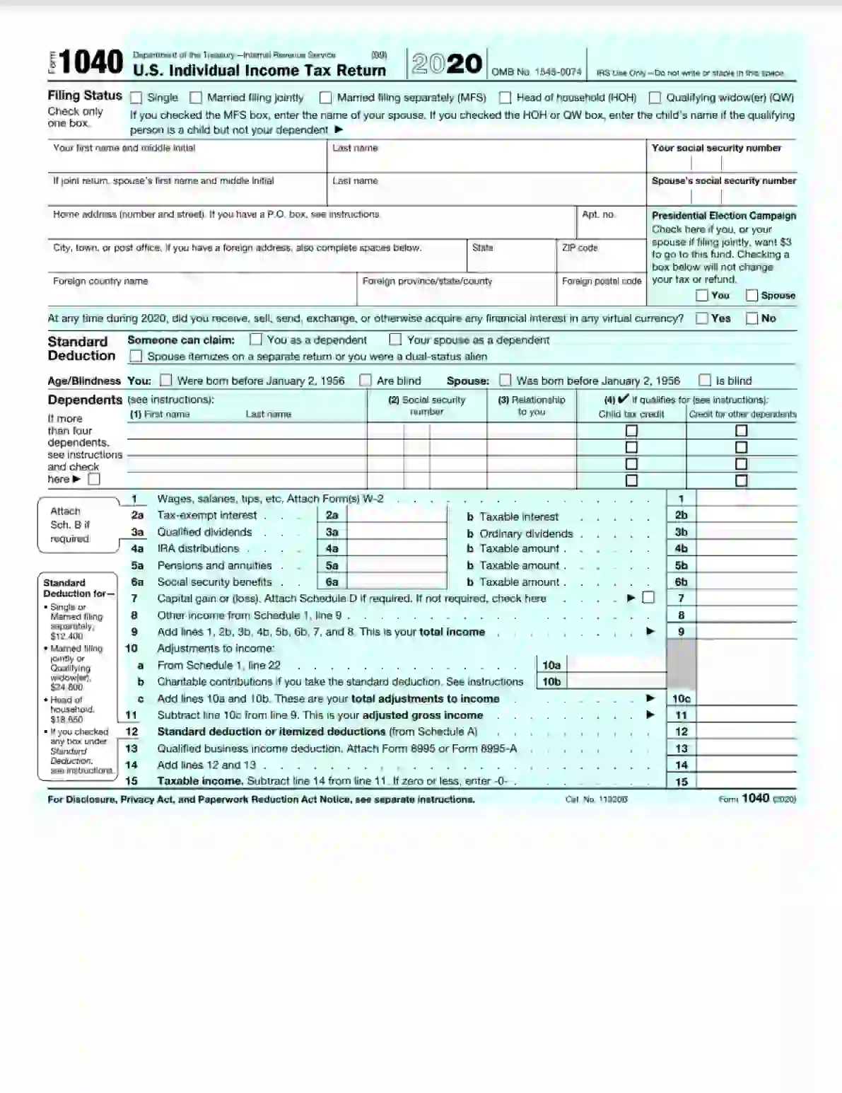 irs form 1040