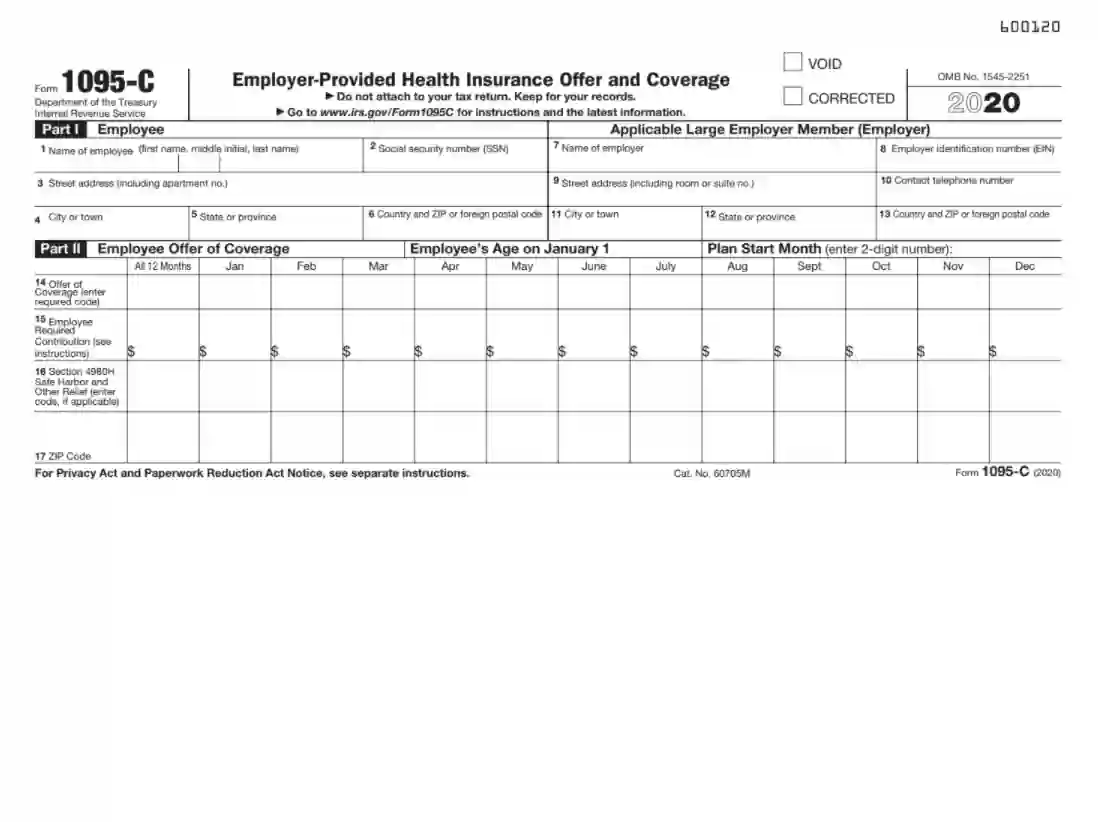 Irs Form 1095 C Fill Out Printable Pdf Forms Online