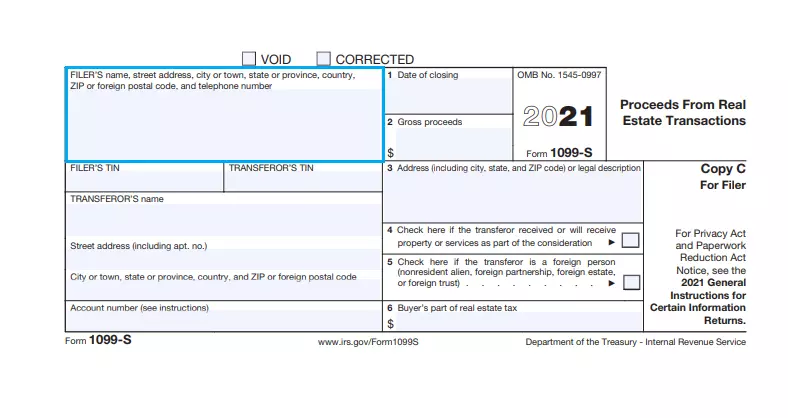 step 1 enter the filer’s data and contact info filling out an irs form 1099 s