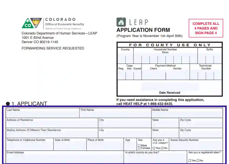 step 1 fill in the applicant’s personal data filling out a leap application iml 4