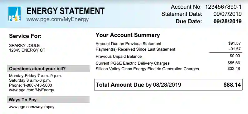 Utility Bill Template - PDF Templates