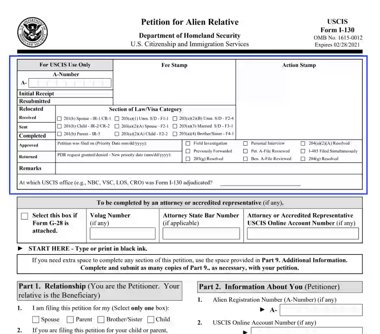 USCIS Form I-130 ≡ Fill Out Printable PDF Forms Online