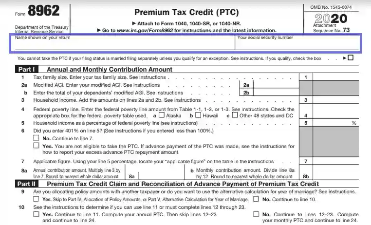 Irs Form 8962 Instructions 2023 Printable Forms Free Online