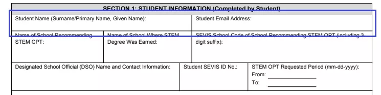 step 1.1 provide the student’s essential data filling out an ice form i 983