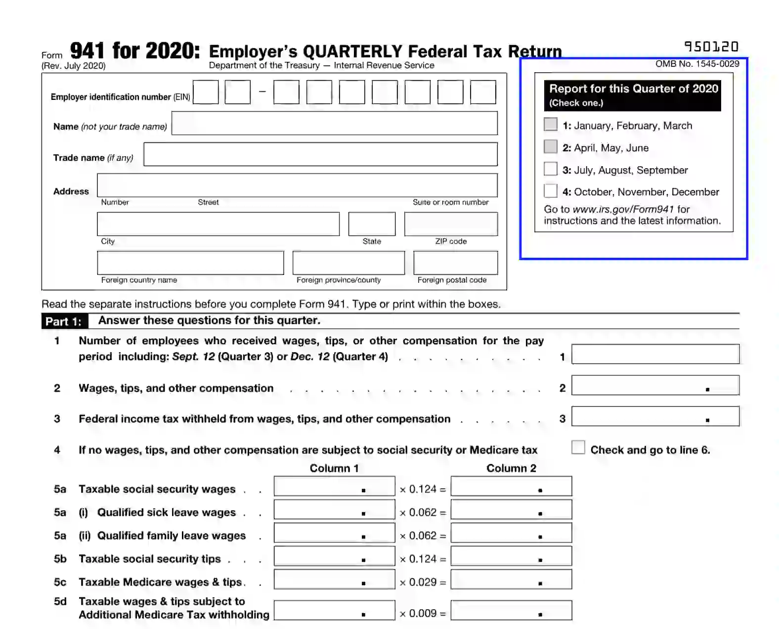 Fillable 2023 Form 941 Printable Forms Free Online