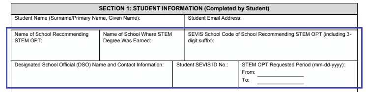 step 1.2 provide the student’s essential data filling out an ice form i 983