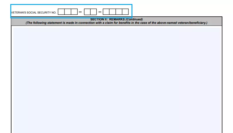 step 10 repeat the veteran’s ssn filling out a vba va form 21 4138