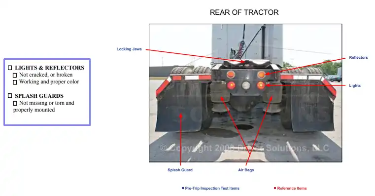 step 10.1 inspect the tractor’s rear and coupling system filling out a pre trip inspection checklist