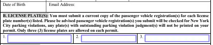 step 11 add your vehicle’s license plate number filling out a nyc disability parking permit