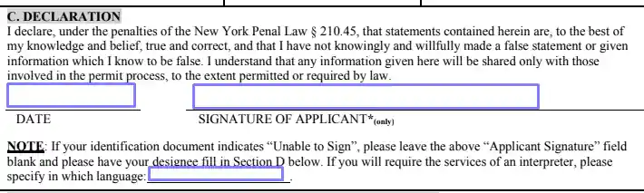 step 12 fill out the “declaration” section filling out a nyc disability parking permit
