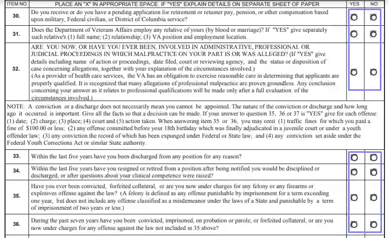 step 15.1 answer the questions - filling out a va form 10-2850a