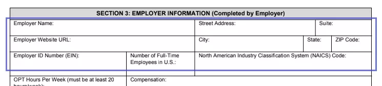 step 3.1 complete the employer’s information filling out an ice form i 983
