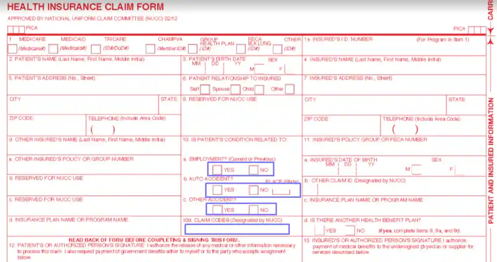 step 3.2 add the patient’s data filling out a cms form 1500
