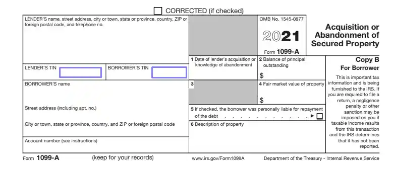 step 3.2 prepare the debtor’s copy filling out an irs form 1099 a