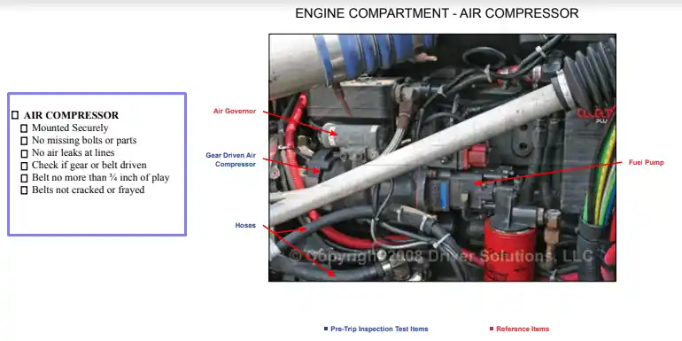 step 3.4 move to the driver’s side filling out a pre trip inspection checklist