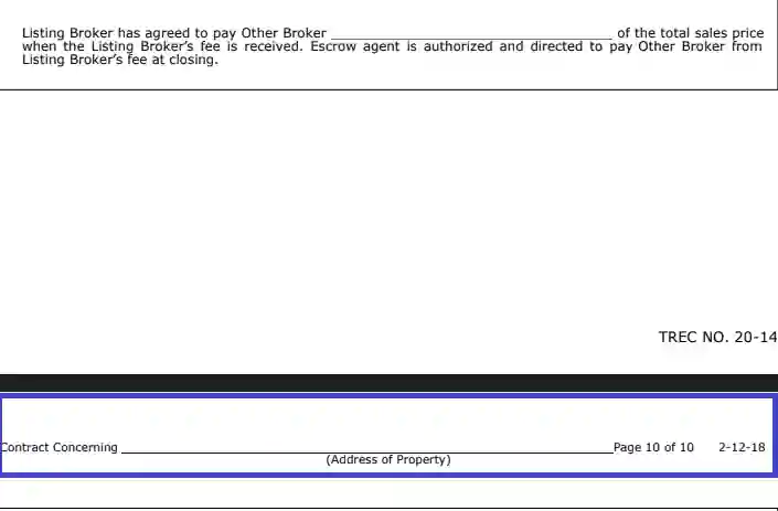 step 35 add the estate’s address after this filling out a trec form