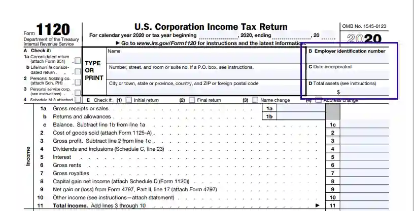 tax form 1120 2022