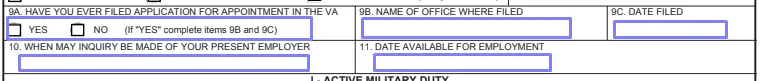 step 4 reveal if you have ever filed such applications before - filling out a va form 10-2850a