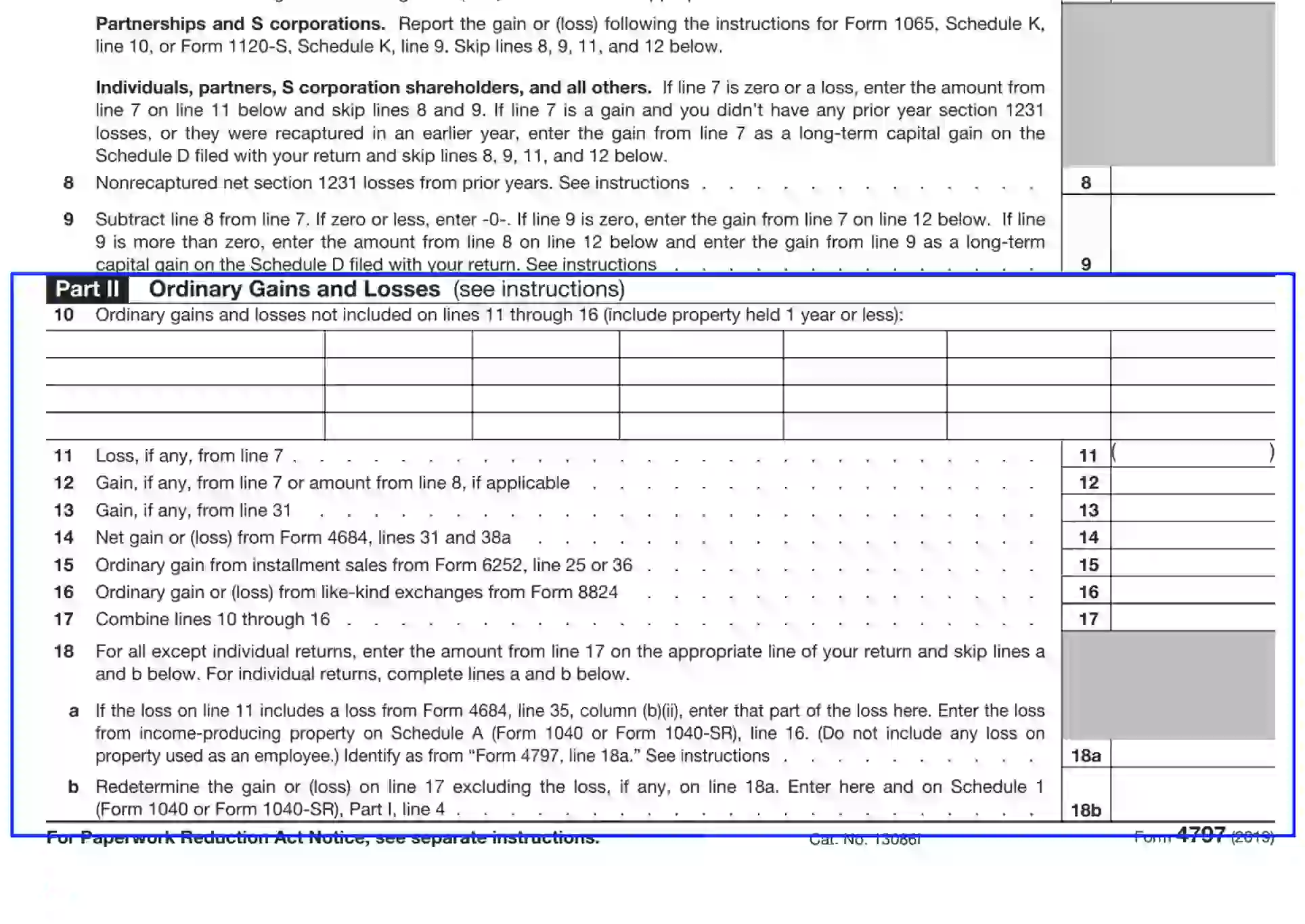 Irs Form 4797 Fill Out Printable Pdf Forms Online