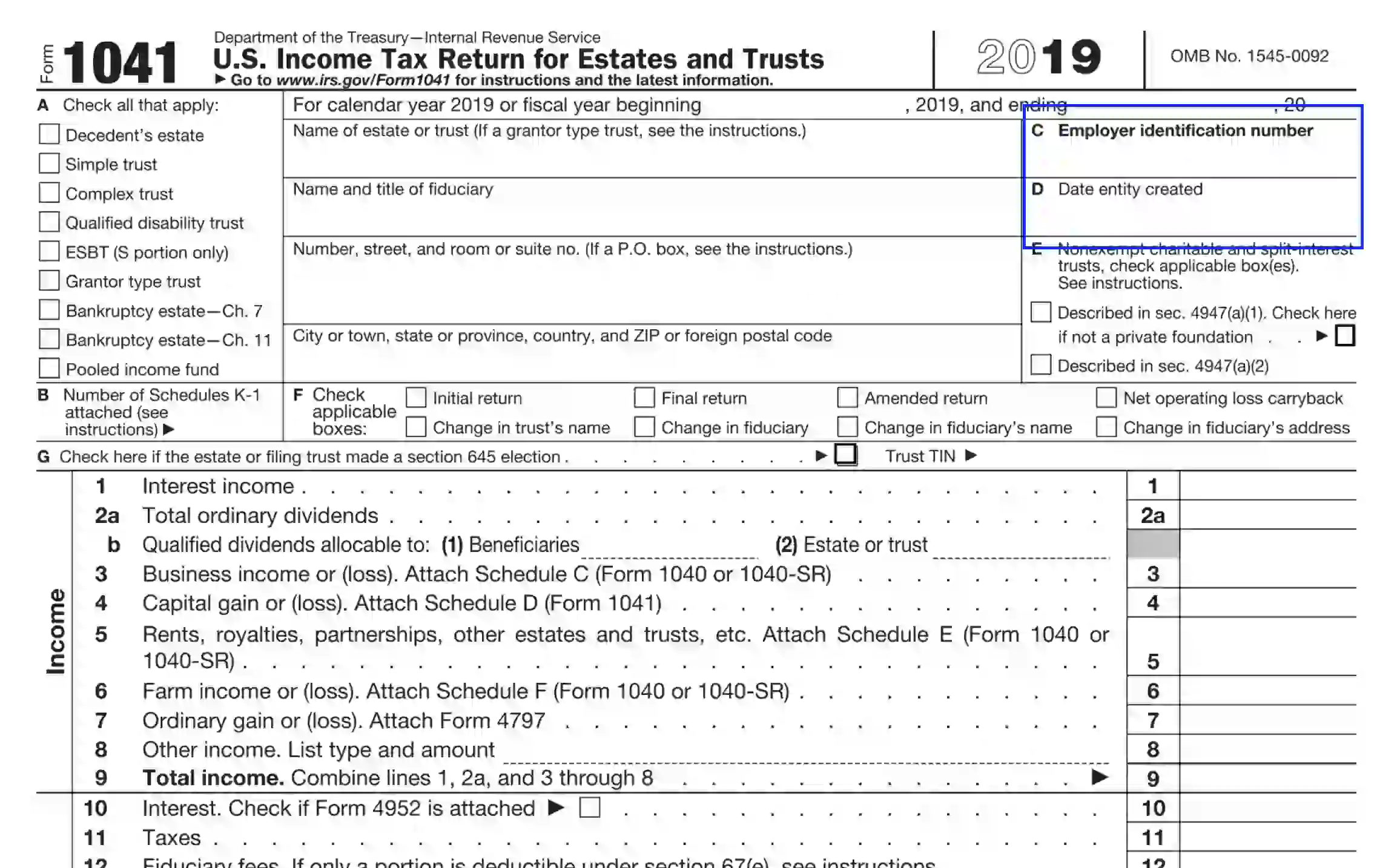 step 4 submit the entity’s tax data filling out an irs form 1041