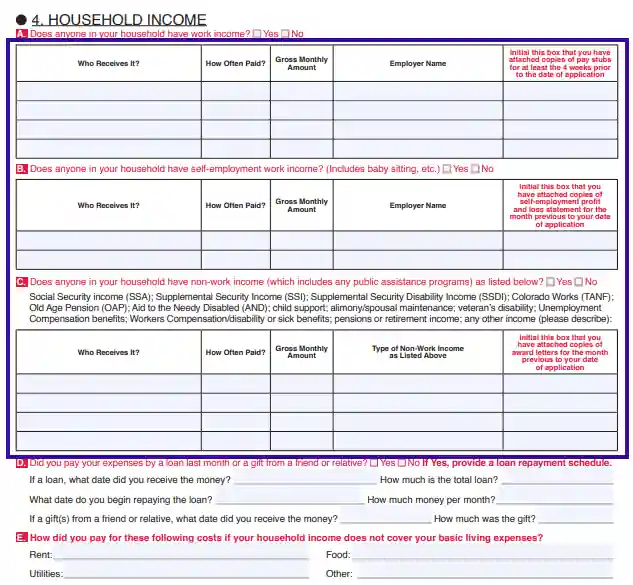 step 4.1 define household’s total income filling out a leap application iml 4
