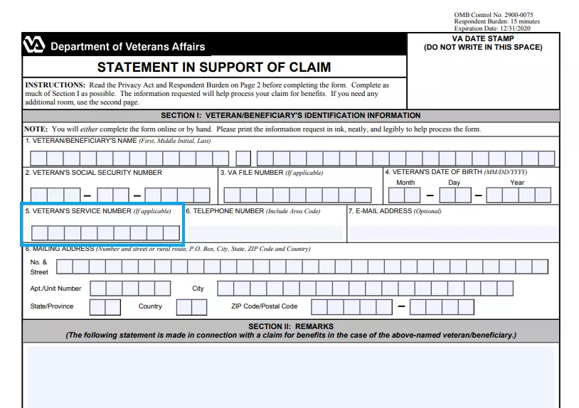 step 5 indicate veteran’s va service number (if applicable) filling out a vba va form 21 4138