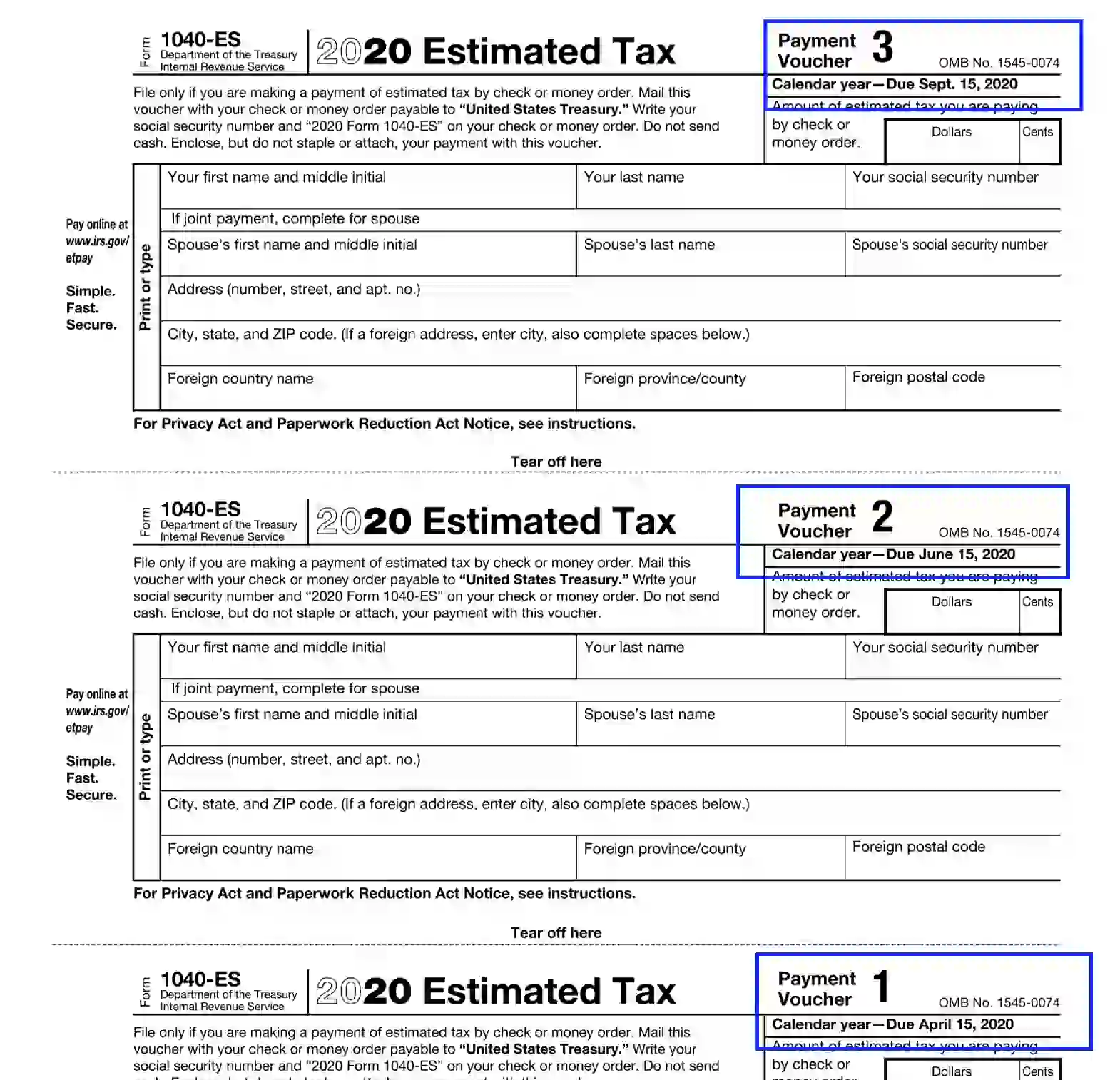 Form 1040 Es 2023 Printable Forms Free Online