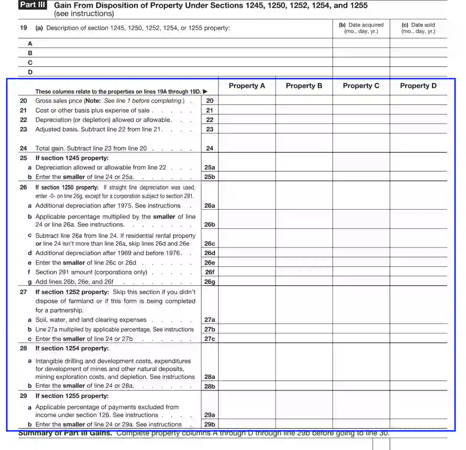 Irs Form 4797 Fill Out Printable Pdf Forms Online