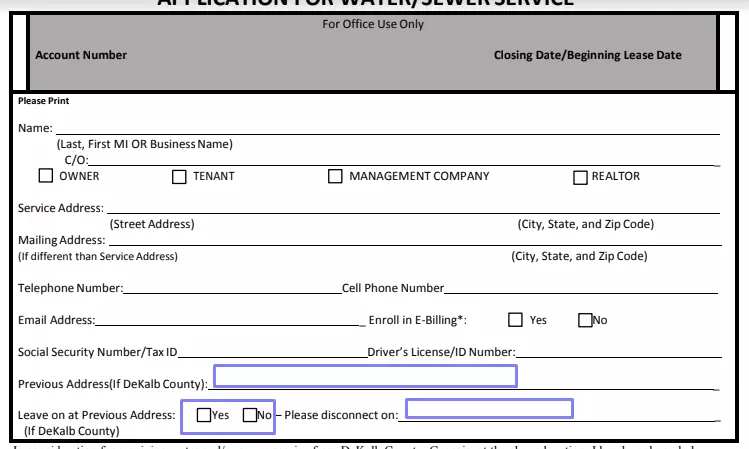 step 6 specify the applicant’s previous address filling out a dekalb county water application