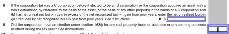 step 7.3 complete the form’s “schedule b” filling out an irs form 1120 s