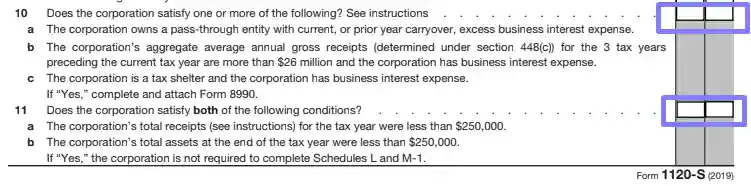 step 7.4 complete the form’s “schedule b” filling out an irs form 1120 s