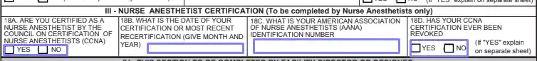 step 8 complete the following section if you are a nurse anesthetist - filling out a va form 10-2850a